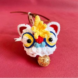 New Year Decoration Lion Dance Car Ornaments Hand Hook Lion Head Hand Woven Lion Dance