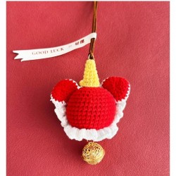 New Year Decoration Lion Dance Car Ornaments Hand Hook Lion Head Hand Woven Lion Dance