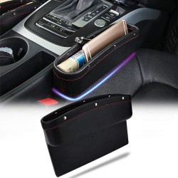 Car Seat Storage Pockets Box Pu Leather Seat Gap Filler Organiser
