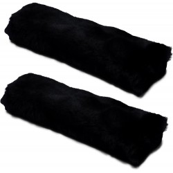 Black Authentic Sheepskin Seatbelt Cover