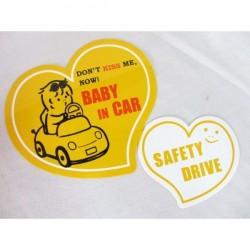 Japan Heart Baby In Car Stricker Yellow
